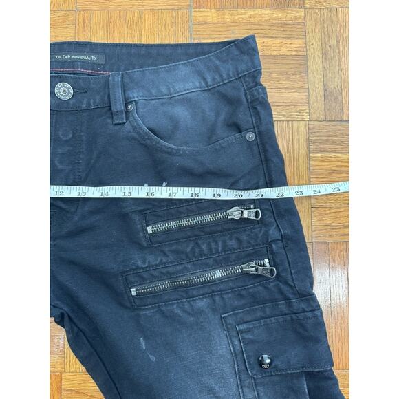 Cult Of Individuality Greaser Cargo Jeans Distressed Black Sz 36x34 Denim Men’s - Picture 13 of 16